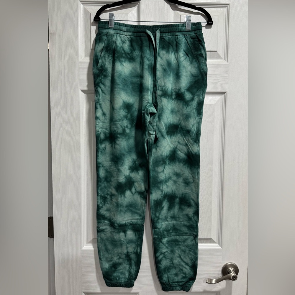Dance & Marvel Teal and Dark Green Tie-Dye Joggers